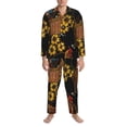 thumbnail image 3 of Lsque Embroidery Chicken Rooster Pattern Long Sleeve Pajama Set for Men - Soft 2-Piece Sleepwear and Loungewear Set with Pockets, Comfy Nightwear-Small, 3 of 7