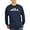 Navy, variant on - Evolution Of Man Hockey Player Long Sleeve T Shirt - Long Sleeve Dark T-Shirt