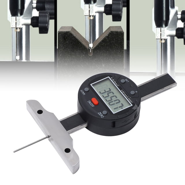 Electronic Depth Gauge, Electronic Depth Meter High Accuracy for Woodworking Metalworking