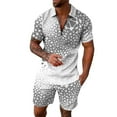 thumbnail image 1 of Catégorie de Produit Costumes pour Hommes 2 - Mode Homme Décontractée Imprimée Chemise à Fermeture Éclair à Cordon à Revers et Shorts Ensemble Deux Pièces# end start#s# Ensemble Deux Pièces Conçu pour un Style Polyvalent avec un Style Moderne, 1 of 6