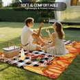 thumbnail image 4 of Outdoor Rug 5x7 ft Pumpkins Fall Thanksgiving Waterproof Outdoor Patio Rug Mat Non Slip Outside Area Rugs Carpet for RV,Camping,Porch,Deck,Pool,Balconybackyard,Orange Leaves Black White Plaid, 4 of 9