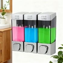 3 Chamber No Drill Shampoo Dispenser for Shower Wall Mounted Shower Soap Dispenser Refillable 12oz