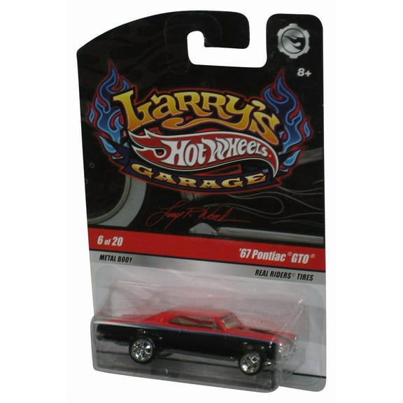 Hot Wheels Larry's Garage (2008) Red & Black '67 Pontiac GTO Real Riders Car 6/20