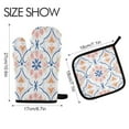 thumbnail image 2 of Yayeee Oven Mitts and Pot Holder Set of 4 Heat Resistant Kitchen Gloves Baking Hot Pad, Pink Mosaic Pattern, 2 of 5