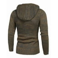 thumbnail image 4 of COOFANDY Men's Knitted Hoodies Pullover Casual Long Sleeve Turtleneck Sweaters Brown L, 4 of 6