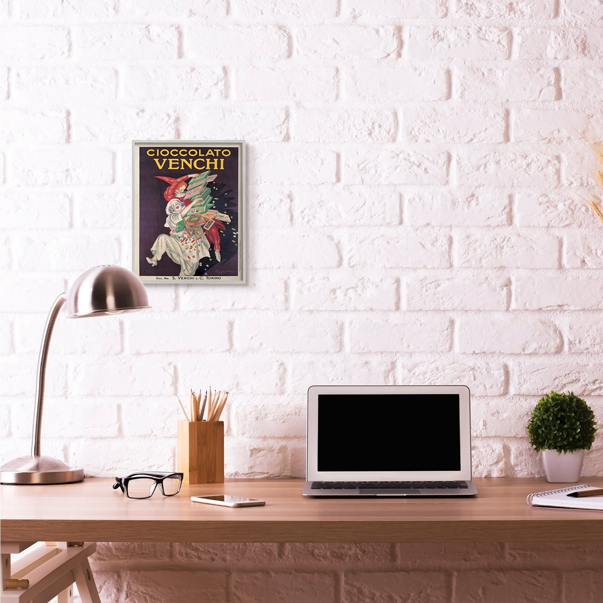 Stupell Industries Cioccolato Venchi Vintage Poster Candy Design Framed Wall Art by Marcello Dudovich