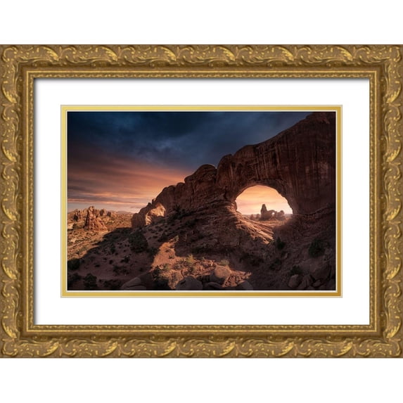 Turienzo, Carlos F 14x11 Gold Ornate Wood Framed with Double Matting Museum Art Print Titled - Windows