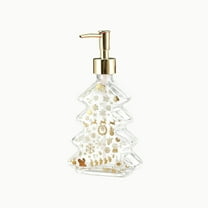 Elainilye Christmas Tree Bottle, 300ML Push Dispenser for Lotion Shower Gel and Shampoo, Glass Bottle with Holiday Design for Hotel or Home Bathroom