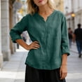 thumbnail image 6 of Iyufng V-Neck Tops for Women Short Sleeve Solid Color Loose-Fit Blouses Summer Casual Tops, 6 of 6