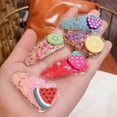 thumbnail image 5 of Ruanlalo Kid Girl Barrette Transparent Water Drop Shape Quicksand Fruit Hairpin Hair Clip Watermelon, 5 of 6