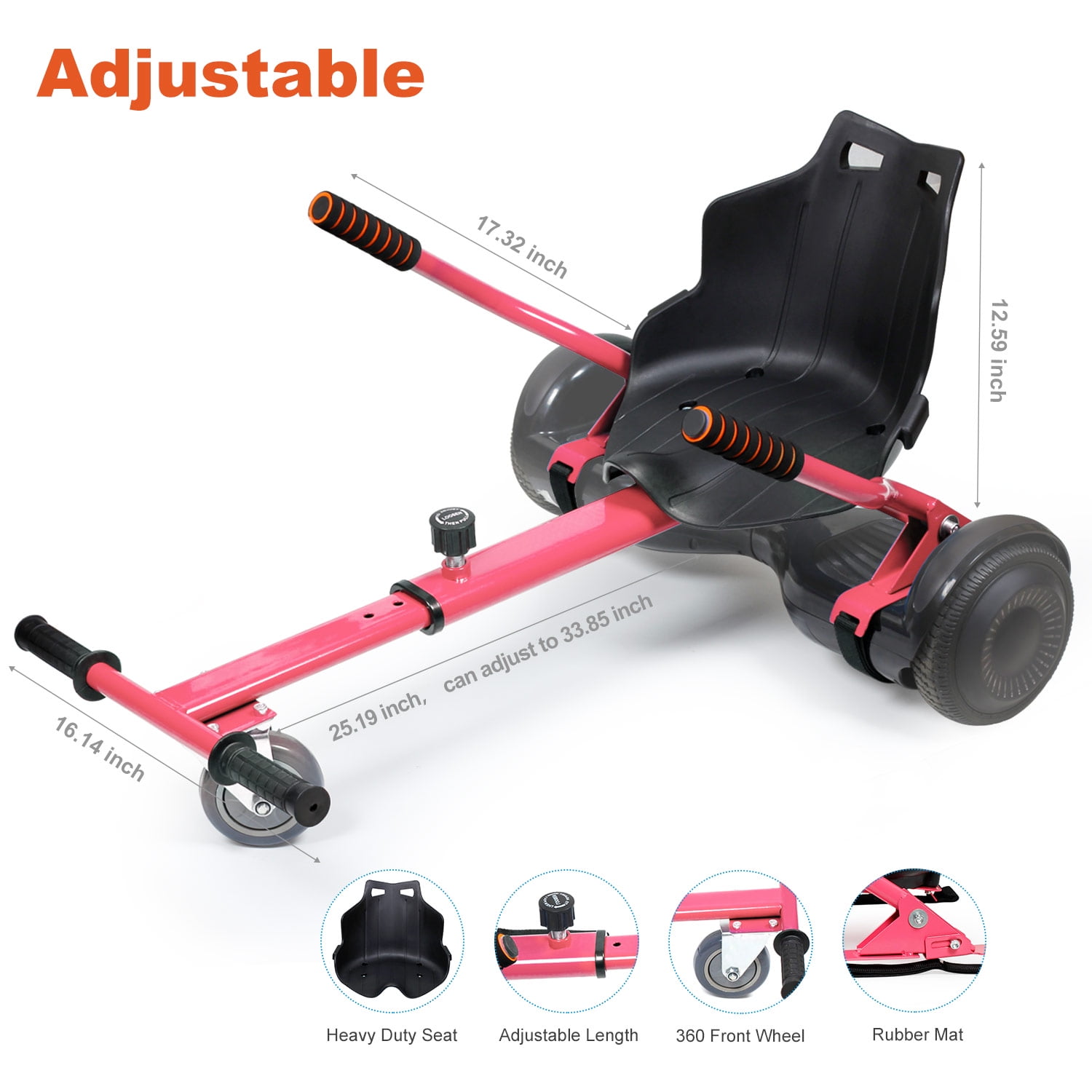 Hovsco Go-kart Conversion Kit Adjustable Hoverboard Go Cart