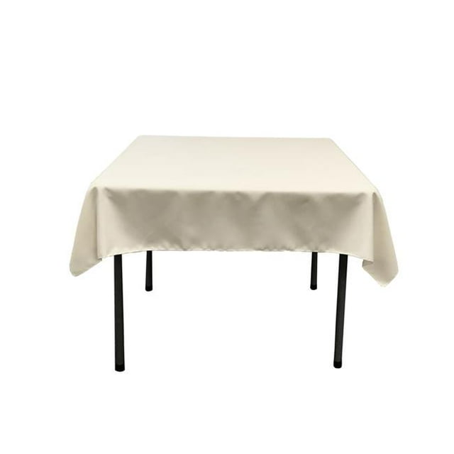 Nappe Carrée en Popeline de Polyester TCpop52x52-IvoryP25&44; Ivoire - 52 x 52 Po.