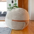thumbnail image 7 of Big Joe Fuf 5Ft Oversized Foam Bean Bag Chair for Kids, Teens, Adults, Vanilla Latte, Corded Plush, 5 foot Large Reading and Gaming Seat, 7 of 7