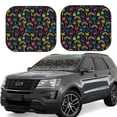 thumbnail image 2 of Picia Colorful Palms 2 Piece Car Windshield Sun Shade Foldable | Foldable Sun Shield for Front Window Blocks UV Rays and Keeps Your Vehicle Cool-Small, 2 of 7