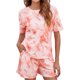 thumbnail image 2 of Sonducket Conjunto de 2 piezas de camiseta, quinto pantalón, traje informal para dormir, algodón cómodo, traje de moda de piezas, elegante, Yoga, Prendas para la parte del cuerpo Rosa M Sonducket AP011066-02, 2 of 6