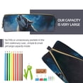 thumbnail image 6 of Ratiio Lonely Night Sky Wolf Pattern Leather Pencil Case, Pencil Pouch with Durable Zipper, Compact and Stylish Organizer for Stationery, Art Supplies, Travel Essentials, 6 of 8