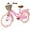 Pink, variant on Girls Bike with Basket for Kids 7-10, 20" Kids' Bicycles Leather Saddle & Safety Bell, Green