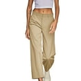thumbnail image 5 of Fesfesfes Women's High Waisted Wide-Leg Work Pants Loose Comfy Business Casual Outfits 2025 Office Dressed Pants Trousers with Pockets(Beige,L), 5 of 8