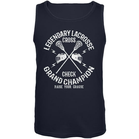 Lacrosse Cross Check Champion Mens Tank Top Navy MD