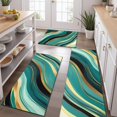 thumbnail image 2 of Blue and Gold Marble Glitter Streaks Pattern Kitchen Rugs Sets Of 3,Kitchen Runner Rugs Non Skid Washable,Decorative Kitchen Floor Mats for Kitchen,Sink,Laundry,17"x30"+ 17"x47" + 17"x59", 2 of 6