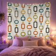 thumbnail image 2 of Geometric Shapes on White Background Nostalgic Retro for Home Decor Lovers Geometric Art Wall Decor Housewarming Gift Tapestry Wall Hanging for Living Room and Bedroom, 2 of 6
