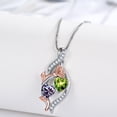 thumbnail image 4 of Taioiat Double Birthstone Necklaces for Women 18K Gold Plated Birthstone Rose Flower Jewelry Anniversary Valentines Day Mother's Day Birthday Gifts for Her Wife Girlfriend Mom, 4 of 7