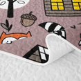 thumbnail image 5 of Erosebridal Fox Twin Quilt Set for Boys Girls, Woodland Cabins Twin Coverlet Set, 2 Pieces 1 Bedspread and 1 Pillowcase, 5 of 7
