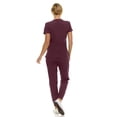 thumbnail image 2 of Saint Scrubs Women’s 9-Pocket Medical Scrub Set – V-Neck Stretch Top & 7-Pocket Jogger Pants, Lightweight, Easy Care Uniforms for Nurses & Healthcare, Plum, Large, 2 of 4