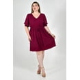 thumbnail image 1 of Vestido de lino con cinto ajustable Roman Fashion /Tallas Extras, 41922 (Vino) vino 36, 1 of 5
