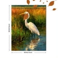 thumbnail image 3 of Great Egret Canvas Art, Rainfall Bird Painting, Elegant Serene Wildlife Home Wall Decor, 3 of 8