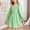 Green, variant on Spazoro Girls Long Sleeve Swing Dress, Square Neck Relaxed Fit Elastic Cuff Smocked Bodice Solid Color A‑Line Flowy Dresses for Kids Green Size 3-4T