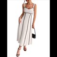 thumbnail image 1 of Vestido A Rayas para Mujer, con Tirantes Finos, y , Fluido Albaricoque M, 1 of 6