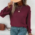 thumbnail image 6 of Baqcunre Women's Clothing, Womens Tops 2025 Oversized Long Sleeve Crewneck Waffle Knit Shirts Business Casual Blouses Basic Shirts Valentines Day Gifts, 1Pc Sweater Red S, 6 of 8