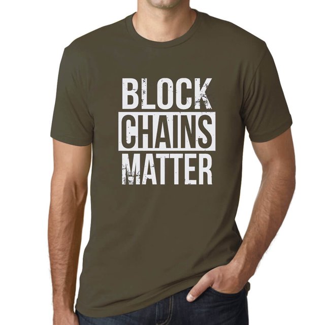 T-Shirt Graphique pour Hommes Blockchains Matter Cryptocurrency Éco-Responsable Édition Limitée Tee-Shirt Manches Courtes Vintage Cadeau d'Anniversaire Original