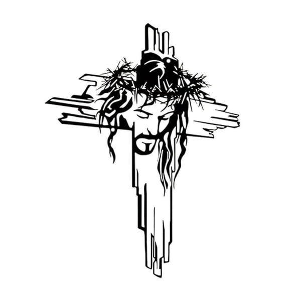 simhoa Crucifix Statue Jesus Wall Hanging Iron Cross for Bedroom Entrance Apartment B3081