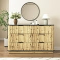 thumbnail image 2 of YINGYING 6 Drawer Dresser for Bedroom, Modern Wooden Wide Chest of Drawers with Deep Drawers Metal Rounded Corner Design Clothes Storage Cabinet, 2 of 10