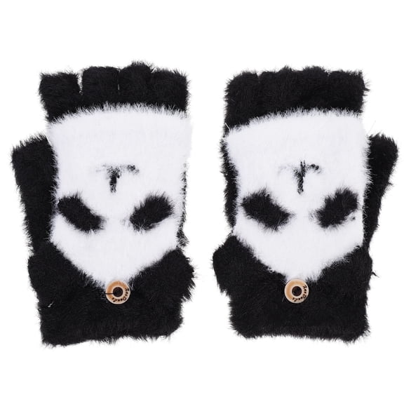 ifundom 1 Pair Kids - Black Imitation Plush Winter Warm Mittens for Children