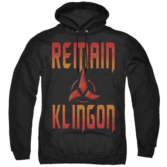 Star Trek Discovery Remain Klingon Adult Pullover Hoodie Sweatshirt Black