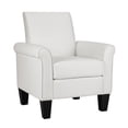 thumbnail image 2 of Dazone Modern Air Leather Sponge Solid Print Club Chair, White, 2 of 6