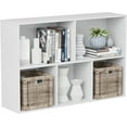 thumbnail image 5 of ANHDAH 5-Cube Storage Organizer & Bookcases, Closed Back Display Shelves for Living Room, Bedroom, Home Office, Embossed White, 5 of 7