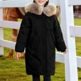 thumbnail image 2 of CLOISE Black Kids Puffer Jacket with Hood Long Pockets Snowsuit Winter Outwear 6-16T, 2 of 8