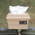 thumbnail image 2 of 1 caja de almacenamiento para acampar, contenedor de pañuelos de escritorio, cubo de artículos diversos de 1 l, color caqui, 2 of 3