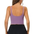thumbnail image 3 of INSPIRE CHIC Women's Sports Bra Workout Fitness Longline Wireless Padded Yoga Tank Tops with Medium Support S Purple, 3 of 4