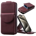 thumbnail image 5 of ELEHOLD for iPhone 15 Plus Wallet Crossbody Case Premium PU Leather Organ Card Slots Magnetic Closure Detachable Wrist Lanyard Shoulder Strap Flip Shockproof iPhone 15 Plus Cover,Winered, 5 of 10