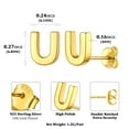 thumbnail image 5 of ChicSilver S925 Sterling Silver A-Z Initial Letter Stud Ear Earrings Gift for Women Name Earrings Golden Alphabet Stud Earrings Jewelry, 5 of 10