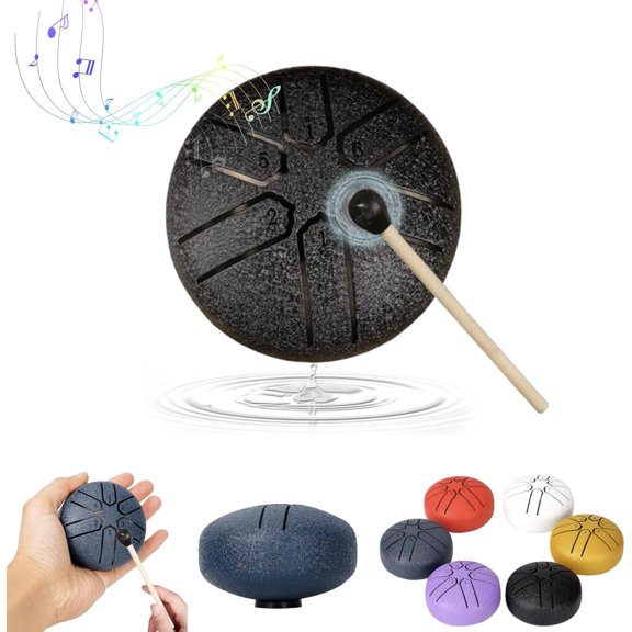 6 Note 3 Inch Steel Tongue Drum Small Drum Portable Handpans Drum Percussions Instrument For Meditations Yoga