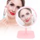 thumbnail image 5 of USB carga 3 Color luz escritorio espejo cosmético ajustable LED maquillaje MirrorPink, 5 of 8