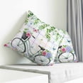 thumbnail image 3 of Spring Pillow Covers 26x26 Inch Decorative Throw Pillow Cover, Bicycles Botanical Leaves Rose Colorful Stripes Sofa Pillowcases Accent Cushion Case Home Decor Bedroom Living Room, 3 of 6