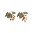 thumbnail image 2 of RUINIXCW Baby Boy Fall Outfits Letter Embroidery Long Sleeve Romper and Pants Hat, 2 of 8