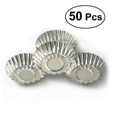 

50pcs Nonstick Egg Tart Metal Lined Mould Tin Baking Tool Cupcake Cake Cookie Molds